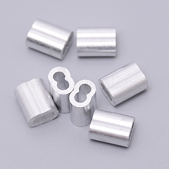 Din6063アルミスライドチャーム/スライダービーズ  レザーコードブレスレット作り用  プラチナ  12x10x6.5mm  穴：2.9x6.8mm&nbsp;ALUM-WH0166-02F