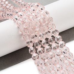 ガラスビーズ連売り  ファセット（32ファセット）  ラウンド  ミスティローズ  6mm  穴：1.2mm  約88~91個/連  19.49インチ〜20.08インチ（49.5~51cm）&nbsp;LS-EGLA-J042-6mm-19