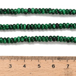 合成マラカイトビーズ連売り  ロンデル  4x2mm  穴：0.9mm  約160~162個/連  14.96~15.16インチ（38~38.5cm）&nbsp;G-Z110-B02-2x4mm