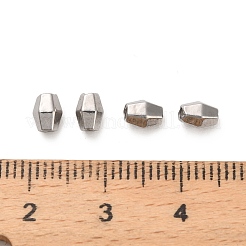 304ステンレススチールビーズ  双円錐形  多面カット  ステンレス鋼色  5x4x3.5mm  穴：1.5mm&nbsp;STAS-D204-02P