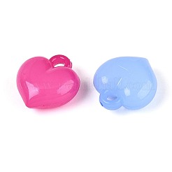 オペークアクリルパーツ  ハートチャーム  ミックスカラー  16.5x15x7.5mm  穴：2.5mm&nbsp;SACR-T035-24M
