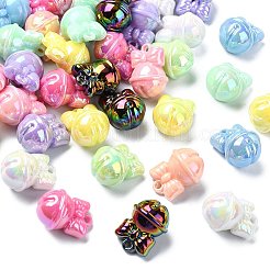 50個の不透明なアクリルパーツ  鐘  ミックスカラー  23.5x17mm  穴：2.5mm&nbsp;SACR-CJ0001-72