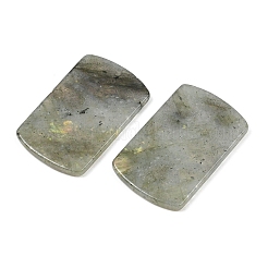 天然石ラブラドライトペンダント  長方形チャーム  40x25x3.5mm  穴：1.6mm&nbsp;G-K354-14D