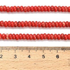 合成インペリアルジャスパービーズ連売り  ロンデル  染め  レッド  4x2mm  穴：0.9mm  約160~162個/連  14.96~15.16インチ（38~38.5cm）&nbsp;G-Z110-B04-2x4mm-05