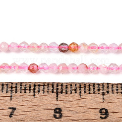 天然石桜色アゲート瑪瑙ビーズ連売り  ラウンド  多面カット  2~2.5mm  穴：0.5mm  約165~189個/連  14.96~15.75'''（38~40センチメートル）&nbsp;G-T143-10