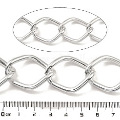 アルミカーブチェーン  溶接されていない  スプールで  プラチナ  33x26x3.5mm  約16.40フィート（5m）/ロール&nbsp;CHA-C002-06P