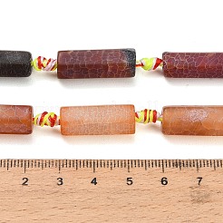天然石風化瑪瑙ビーズ連売り  染め＆加熱  多面カット  コラム  チョコレート  21~22x9~10x8~9mm  穴：2~3mm  約14個/連  15.67~16.06''（39.8~40.8センチメートル）&nbsp;G-A321-C02-01B