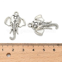 合金のチベット風チャーム  鉛フリー＆カドミウムフリー  象のチャーム  アンティークシルバー  30.5x21.5x4.5mm  穴：2.5mm  約478個/1000g&nbsp;FIND-H053-11AS