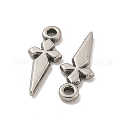 変色しない304ステンレススチールペンダント  剣のチャーム  ステンレス鋼色  23.5x9x2mm  穴：2.5mm&nbsp;STAS-O004-06B-P