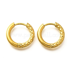 女性用304ステンレスフープピアス  イオンプレーティング（ip）  リング  14KGP本金メッキ  15.5x2.5mm&nbsp;EJEW-M068-16A-G