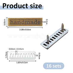 合金製手作りラベルタグ16セット  シム付き  製袋用  言葉  アンティークブロンズ  9.5x58x2mm&nbsp;FIND-FH0017-78