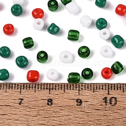 不透明で透明なガラスシードビーズ  ロンデル  ミックスカラー  3.5~4.5x1.5~4.5mm  穴：1~1.5mm  約6050個/ポンド&nbsp;SEED-Q041-06C