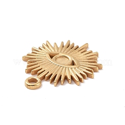 304ステンレススチールペンダントカボションセッティング  目で日  ゴールドカラー  トレイ：3mm  22x18x1.5mm  穴：1.8mm&nbsp;STAS-G287-17G