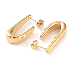 304ステンレススチールツイストティアドロップスタッドピアス  ハーフフープピアス  14KGP本金メッキ  30x6.5mm&nbsp;EJEW-H115-13G