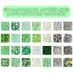 DIY ガラスビーズブレスレット ジュエリー作りキット  ミックスカラー  4~71x0.8~13x0.8~8mm  穴：1~3.8mm&nbsp;DIY-FS0007-69