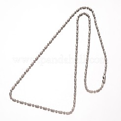 変色しない304ステンレススチールボールチェーンネックレス  コネクター付き  ステンレス鋼色  23.6インチ（59.9cm）&nbsp;LS-NJEW-O066-21