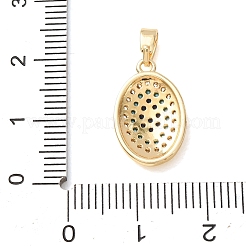 真鍮製ラインストーンペンダント  楕円形のチャーム  ゴールドカラー  17x10.5x2.5mm  穴：4x2mm&nbsp;RB-CBA2C2D-05G