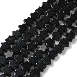 天然ブラックストーンビーズ連売り  スター  6x6x2.5mm  穴：0.7mm  約71~73個/連  14.37''~14.96''（36.5~38センチメートル）&nbsp;G-G085-B52-02