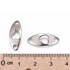 変色しにくいカーブ楕円形ハート201ステンレススチールリンクコネクター  ステンレス鋼色  20x8x1mm  穴：2.5mm&nbsp;STAS-R071-26