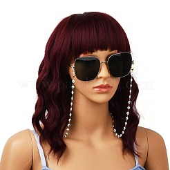 304ステンレススチール眼鏡チェーン  眼鏡用ネックストラップ  エナメル  カニカンとラバーループエンド  ナザールボンジュウ  ホワイト  ゴールドカラー  26.7インチ（68cm）&nbsp;AJEW-EH00301