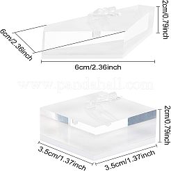 2個 2スタイル アクリルリングディスプレイ  プラスチックホルダー付き  三角＆四角  ホワイト  1個/スタイル&nbsp;RDIS-FG0001-13