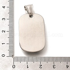 304ステンレスペンダント  スカル模様  アンティークシルバー  長方形  32x19.5x4mm  穴：8.5x4.8mm&nbsp;STAS-Z110-26AS-01