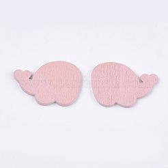塗装ポプラ木製カボション  象  ピンク  18x25x2mm&nbsp;WOOD-T021-24E