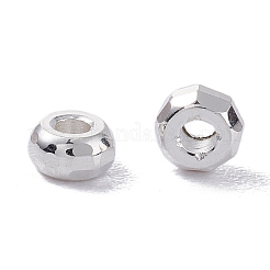真鍮ビーズ  カドミウムフリー＆鉛フリー  長持ちメッキ  多面カット  フラットラウンド  銀  3.5x2mm  穴：1.4mm&nbsp;LS-KK-D002-14S