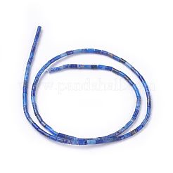 天然石ラピスラズリビーズ連売り  染め  コラム  コーンフラワーブルー  4x2.2mm  穴：0.8mm  約99個/連  15.7インチ（40cm）&nbsp;G-G783-01