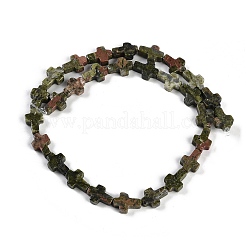 天然石ユナカイトビーズ連売り  クロス  13.5x9.5x4.5mm  穴：0.7mm  約28個/連  15.55''（39.5センチメートル）&nbsp;G-I369-A08-01