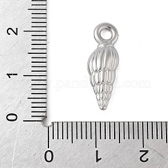 304ステンレスペンダント  巻き貝  ステンレス鋼色  20x6.5x3.5mm  穴：2.5mm&nbsp;STAS-K312-09A-P