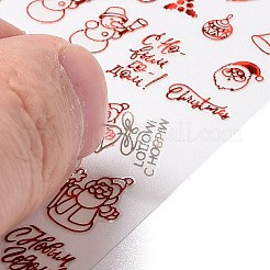 クリスマスネイルステッカー  粘着性のスノーフレークサンタクロースのトナカイネイルアートデカール用品  女性の女の子のためのDIYマニキュアデザイン  レッド  10.5x8cm&nbsp;MRMJ-Q047-042A