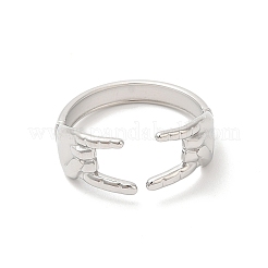 変色しない304ステンレススチール製女性用オープンカフリング  ステンレス鋼色  内径：17mm&nbsp;RJEW-L107-002P