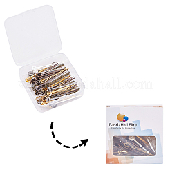 アイアンヘアボビーピンパーツセット  ガラスカボション付き  ミックスカラー  7.4x7.3x2.5cm&nbsp;PHAR-PH0001-07-WH