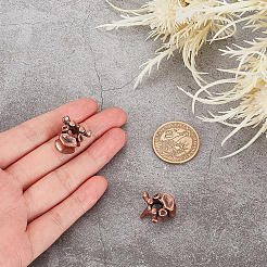 真鍮製ヨーロピアンビーズ  largr穴ビーズ  椎骨  赤銅鉱  18x18x11mm  穴：5.5mm&nbsp;KK-WH0031-18R