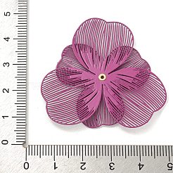 430ステンレススチールビーズキャップ  花  パープル  43x45x2mm  穴：0.8mm&nbsp;STAS-S147-01B