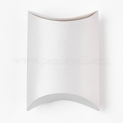 クラフト紙の結婚式の好きなギフトボックス  枕  銀  7.7x13x3.5cm&nbsp;LS-CON-WH0033-B-01