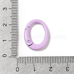 スプレー塗装された合金スプリングゲートリング  オーバル  スミレ  19.5x15x4.5mm&nbsp;AJEW-C035-01B
