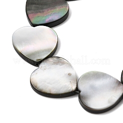 天然ブラックリップシェルビーズ連売り  ハート  18.5~20x19.5~20x3.5~4mm  穴：0.5mm  約20個/連  15.16''（38.5センチメートル）&nbsp;BSHE-D300-06C