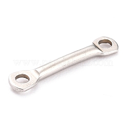 変色しにくい201ステンレススチールリンクコネクター  バーリンク  ステンレス鋼色  12x1x1mm  穴：1mm&nbsp;STAS-B011-01C-P