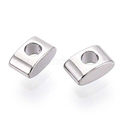 真鍮製スペーサービーズ  カドミウムフリー＆ニッケルフリー＆鉛フリー  長方形  プラチナメッキ  5x3x2mm  穴：1.8mm&nbsp;KK-T075-63P