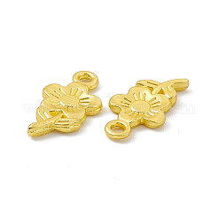 ラックメッキ合金ペンダント  カドミウムフリー＆鉛フリー＆ニッケルフリー  花のチャーム  マットゴールドカラー  21x11x2mm  穴：2mm&nbsp;FIND-G045-48MG