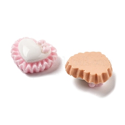 かわいいミニ漫画蝶結びシリーズ樹脂カボション  ハート  12x13.5x6mm&nbsp;CRES-I037-04D