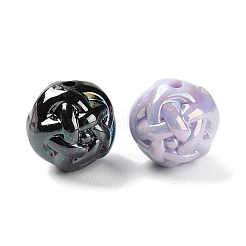 UVメッキレインボー虹色アクリルビーズ  ナット  ミックスカラー  14~15mm  穴：2mm  約267個/500g&nbsp;SACR-A006-08A