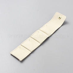 PUレザージュエリーロール  リング、ネックレス、イヤリング、ブレスレット  ベージュ  5.5x4.4x1.7cm&nbsp;ABAG-WH20006-44A