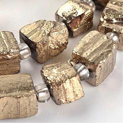 ナゲッツ電気メッキ天然のパイライトビーズ連売り  ミックスカラー  7~12x7~10x6~12mm  穴：1~1.5mm  約15~18個/連  7.5~7.9インチ&nbsp;G-I177-04