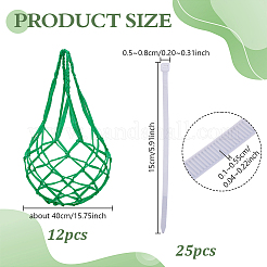 プラスチックウェブバッグ12個  スイカのパッケージ  ナイロンケーブルタイ25本付き  ミックスカラー  56x5x0.6cm&nbsp;DIY-GA0009-40