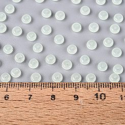 透明ガラスシードビーズ  ドーナツ  模造ゼリー  薄緑  4.5x2.5mm  穴：1mm  約7031個/ポンド&nbsp;SEED-Q041-01J