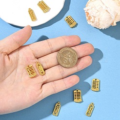 10 個 2 スタイルラックメッキ合金ペンダント  そろばんチャーム  マットゴールドカラー  17~18.5x6~10x1.5~3.5mm  穴：1.2~1.8mm  5個/スタイル&nbsp;FIND-YW0010-46