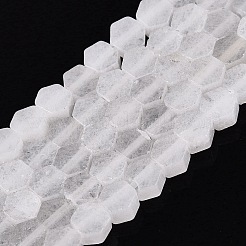 天然石ホワイトジェイドビーズ連売り  六角  3.5~4x4~4.5x2~3.5mm  穴：0.5~0.6mm  約95~104個/連  15.16~15.94インチ（38.5~40.5cm）&nbsp;GG-N002-02A-06